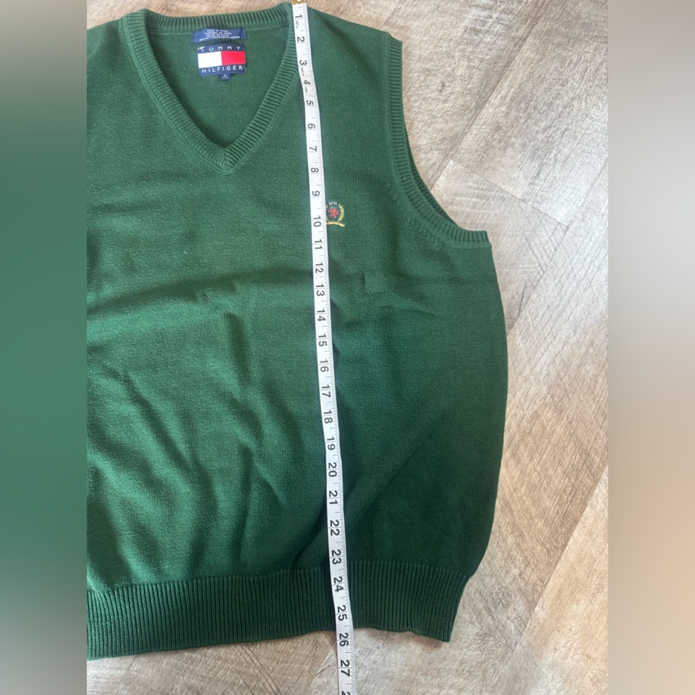 Tommy Hilfiger size SMALL green sweater vest, very good condition - Picture 6 of 9